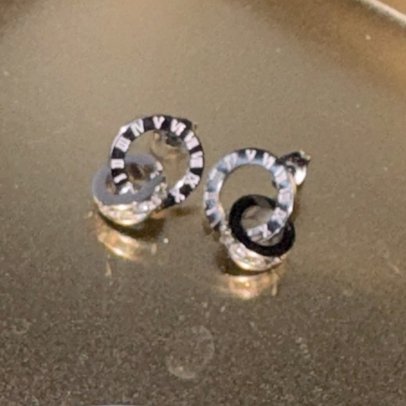 S Roman Numerals Zircon Earrings - Stainless Steel Fashion Never Fade Jewelry - Picture 7 of 7